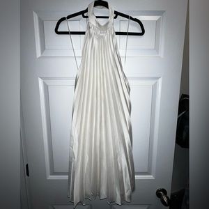 Abercrombie & Fitch White Pleated Halter Dress